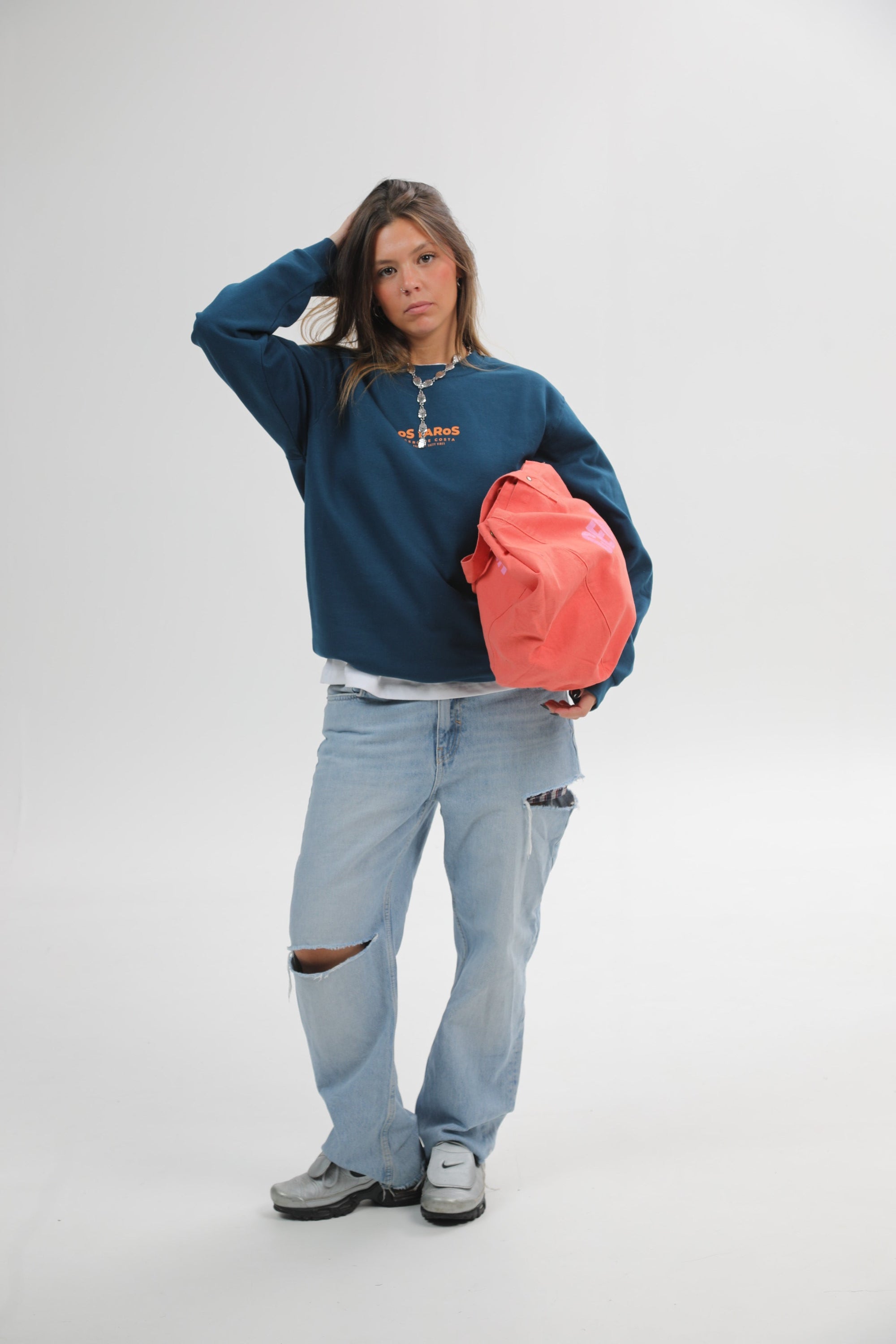 SUDADERA OS FAROS AZUL/NARANJA