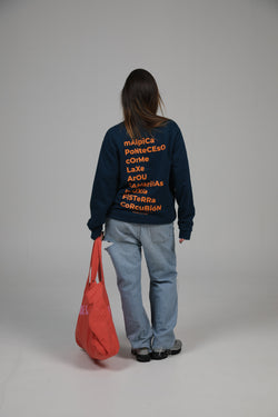 SUDADERA OS FAROS AZUL/NARANJA