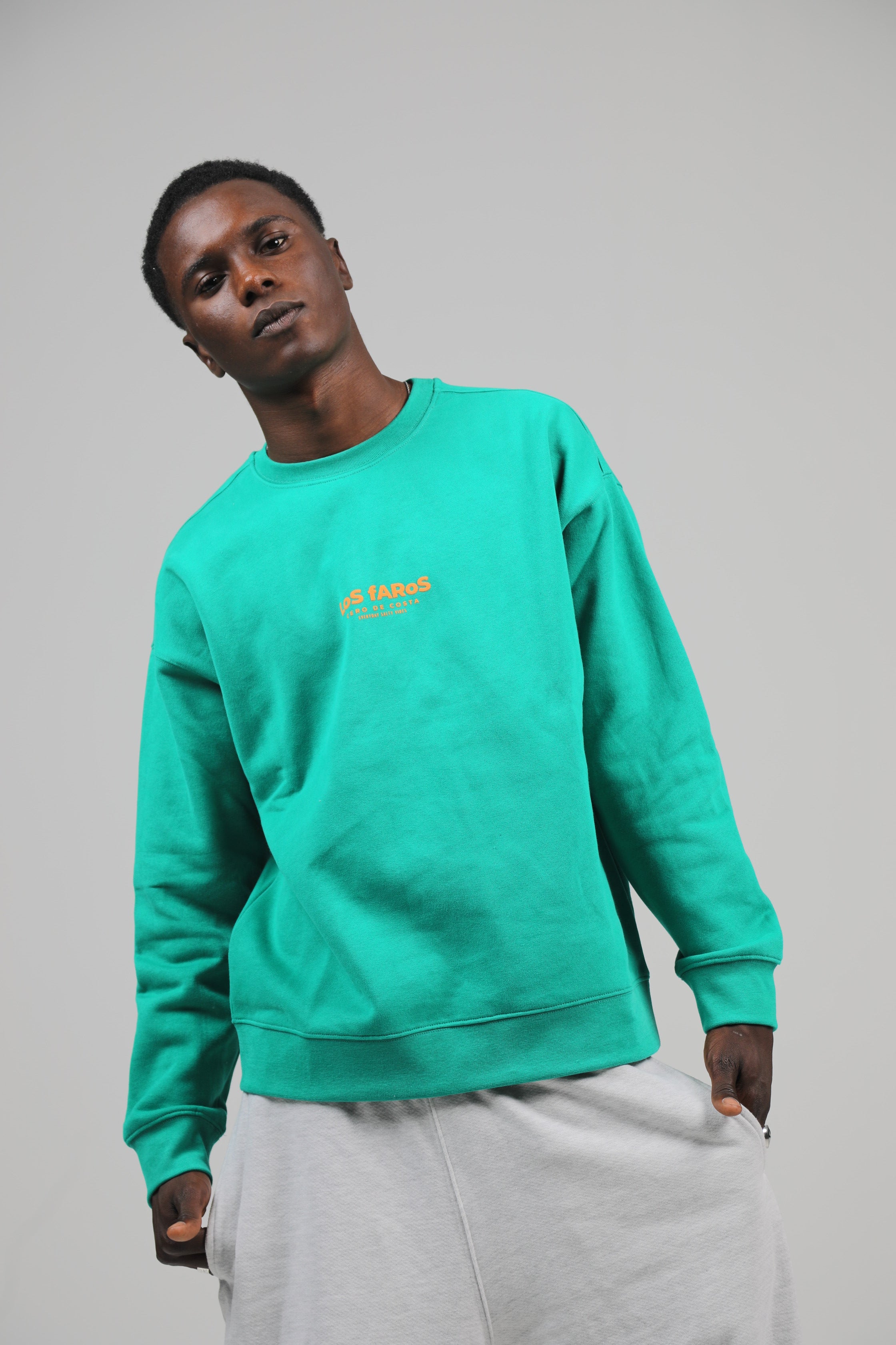 SUDADERA OS FAROS VERDE/NARANJA