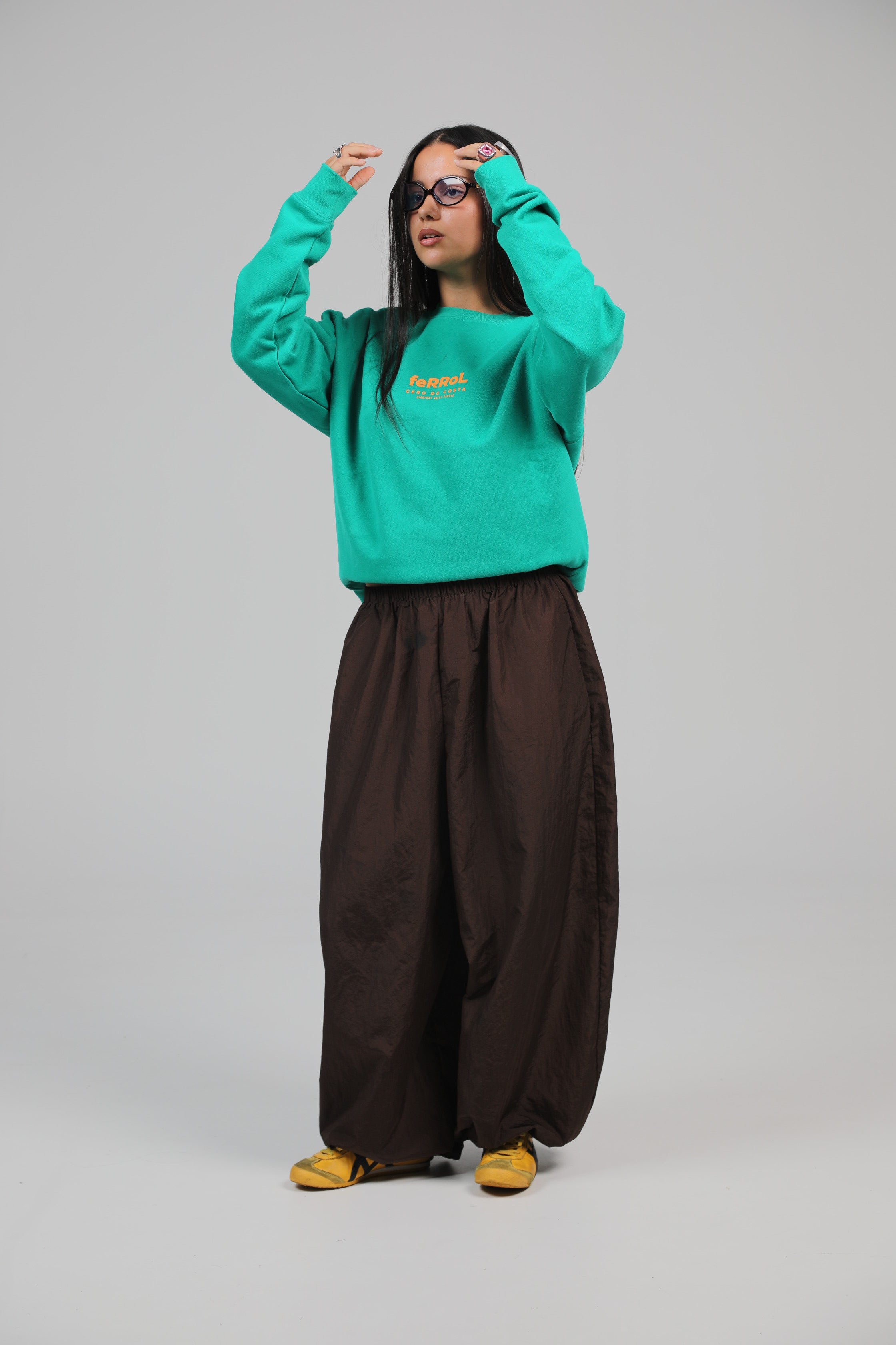 SUDADERA FERROL VERDE/NARANJA