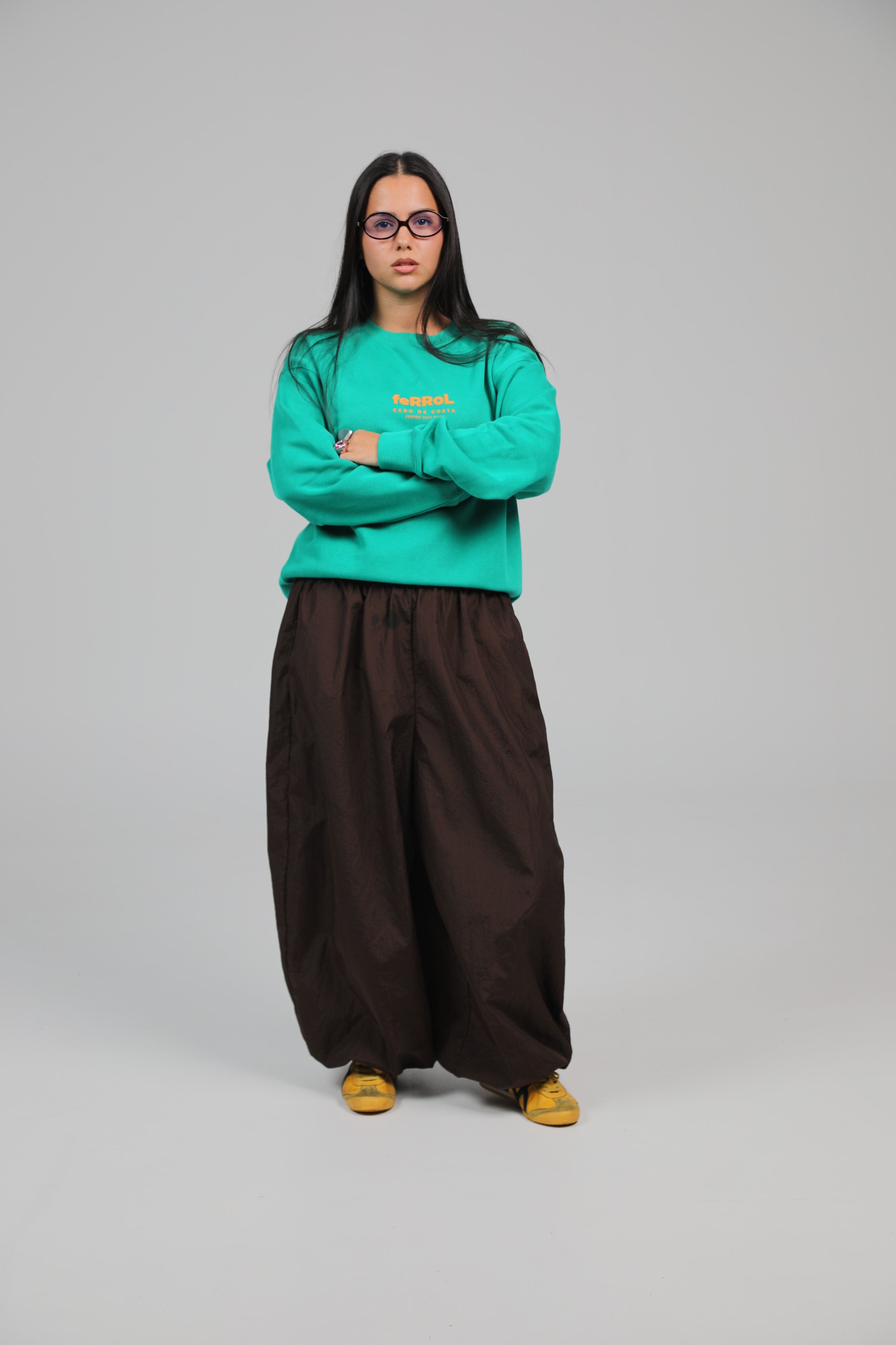 SUDADERA FERROL VERDE/NARANJA