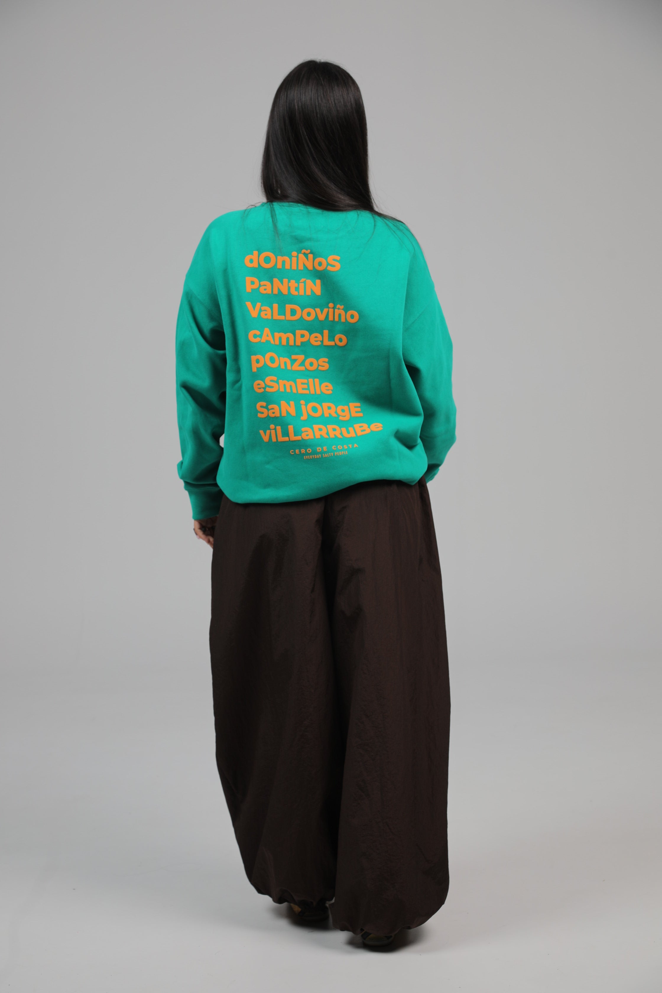 SUDADERA FERROL VERDE/NARANJA