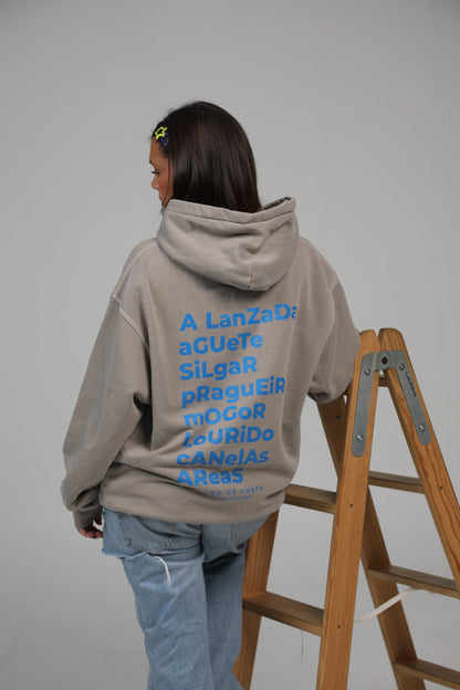 GREY/BLUE "PONTEVEDRA" HOODIE