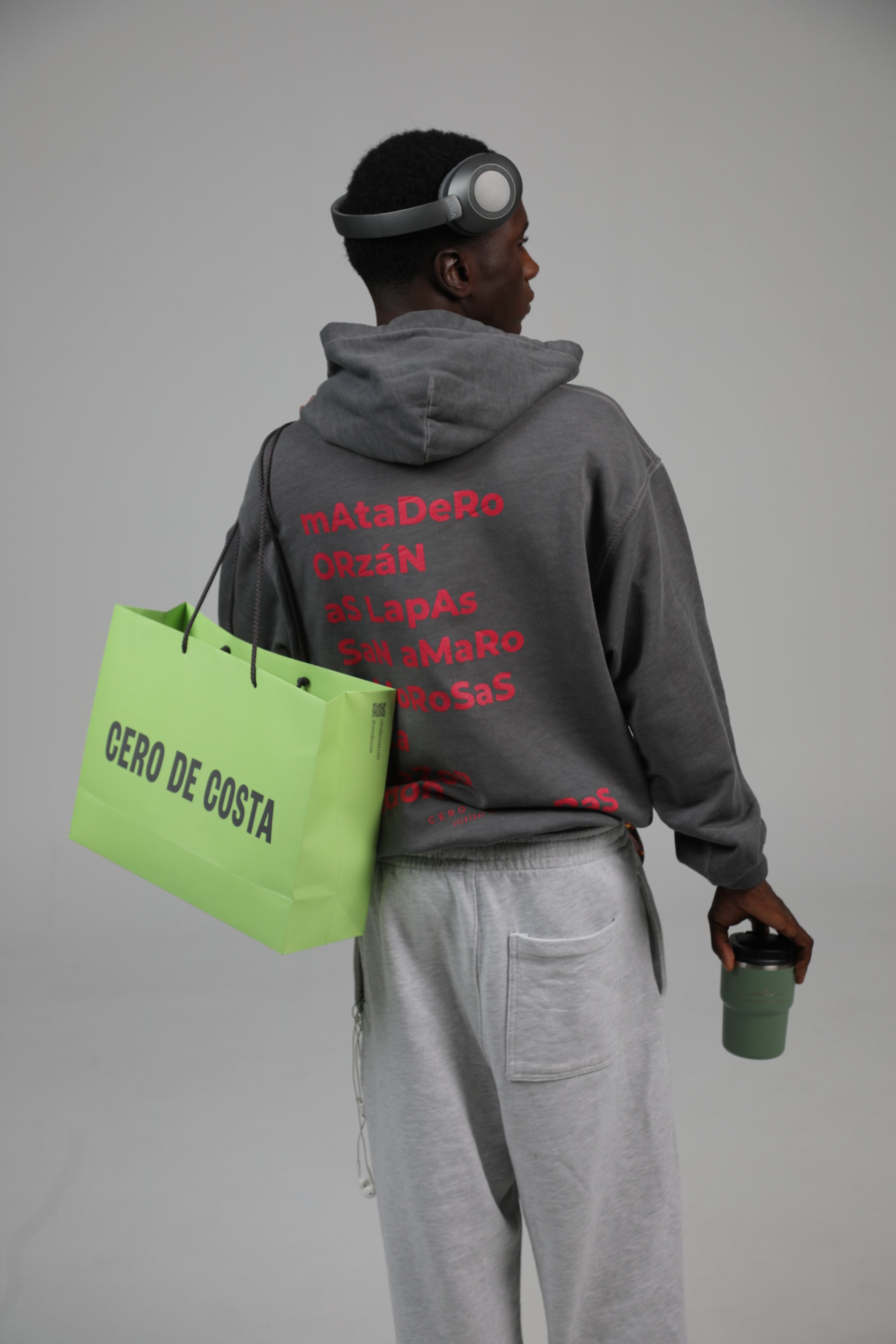 SUDADERA GRIS/ROJO "LA CORUÑA" PLAYAS CIUDAD CON CAPUCHA