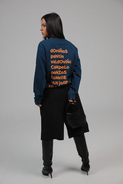 SUDADERA FERROL AZUL/NARANJA