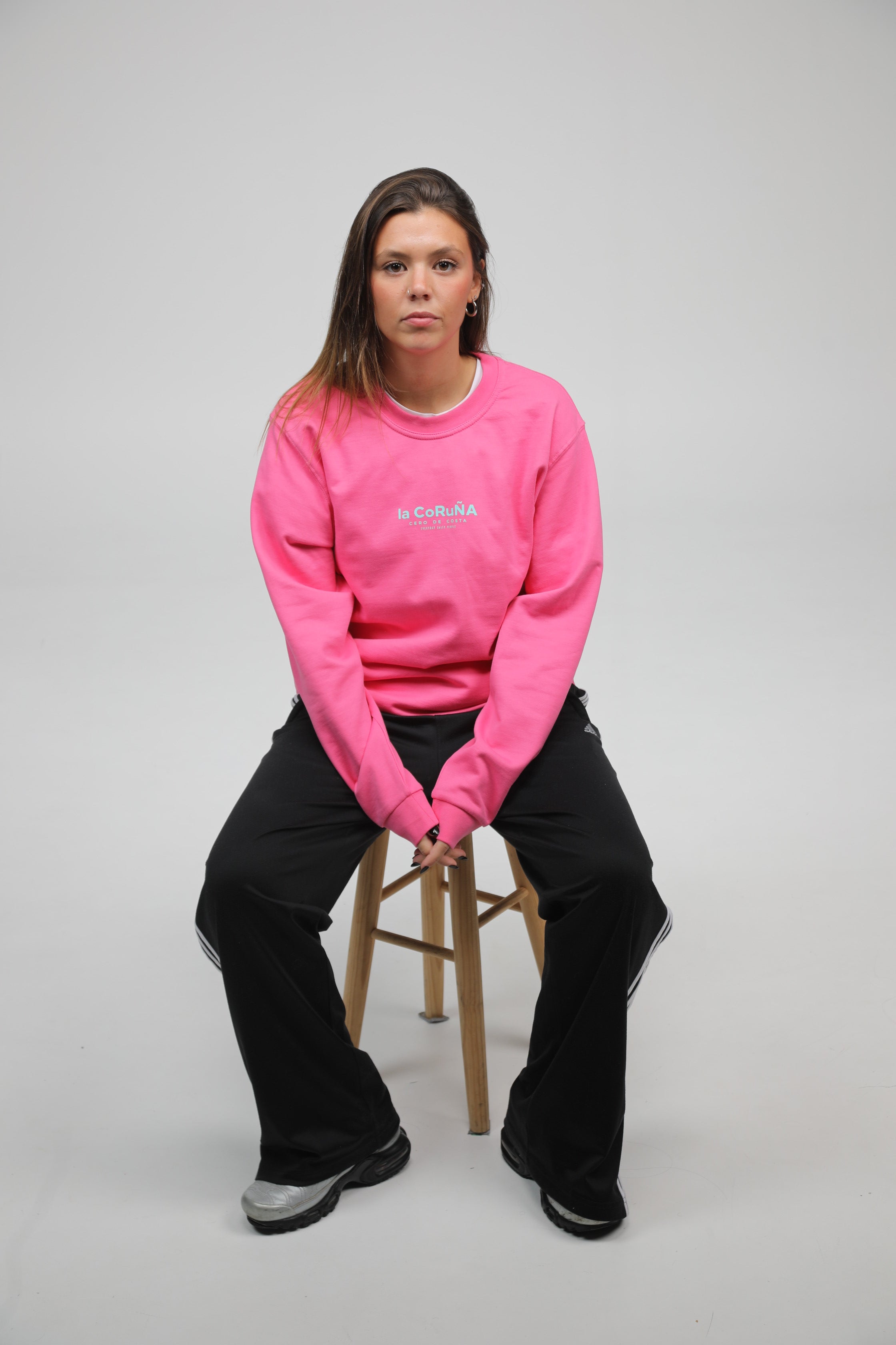 SUDADERA FUCSIA/VERDE AGUA LA CORUÑA