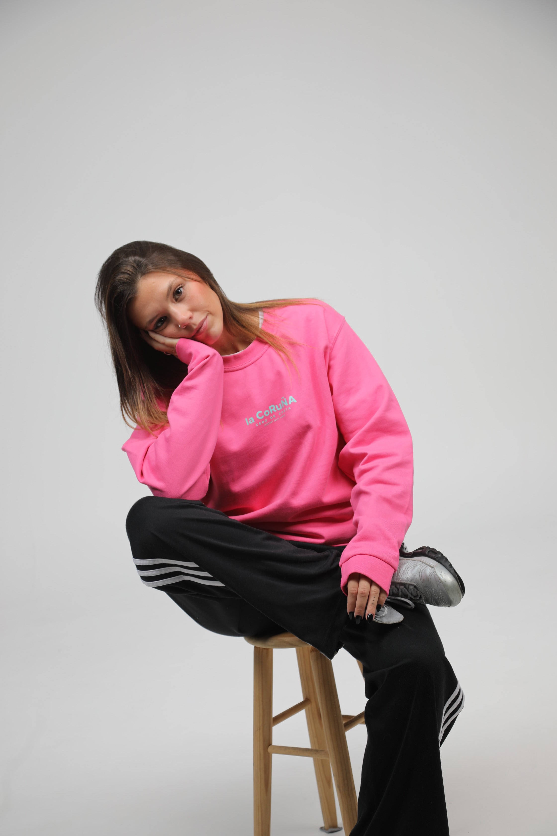 SUDADERA FUCSIA/VERDE AGUA LA CORUÑA