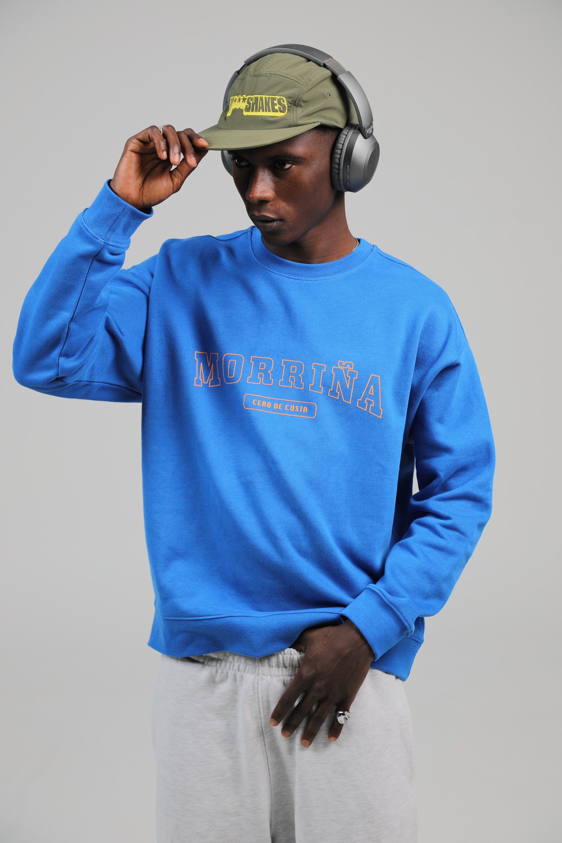 SUDADERA MORRIÑA AZUL/NARANJA