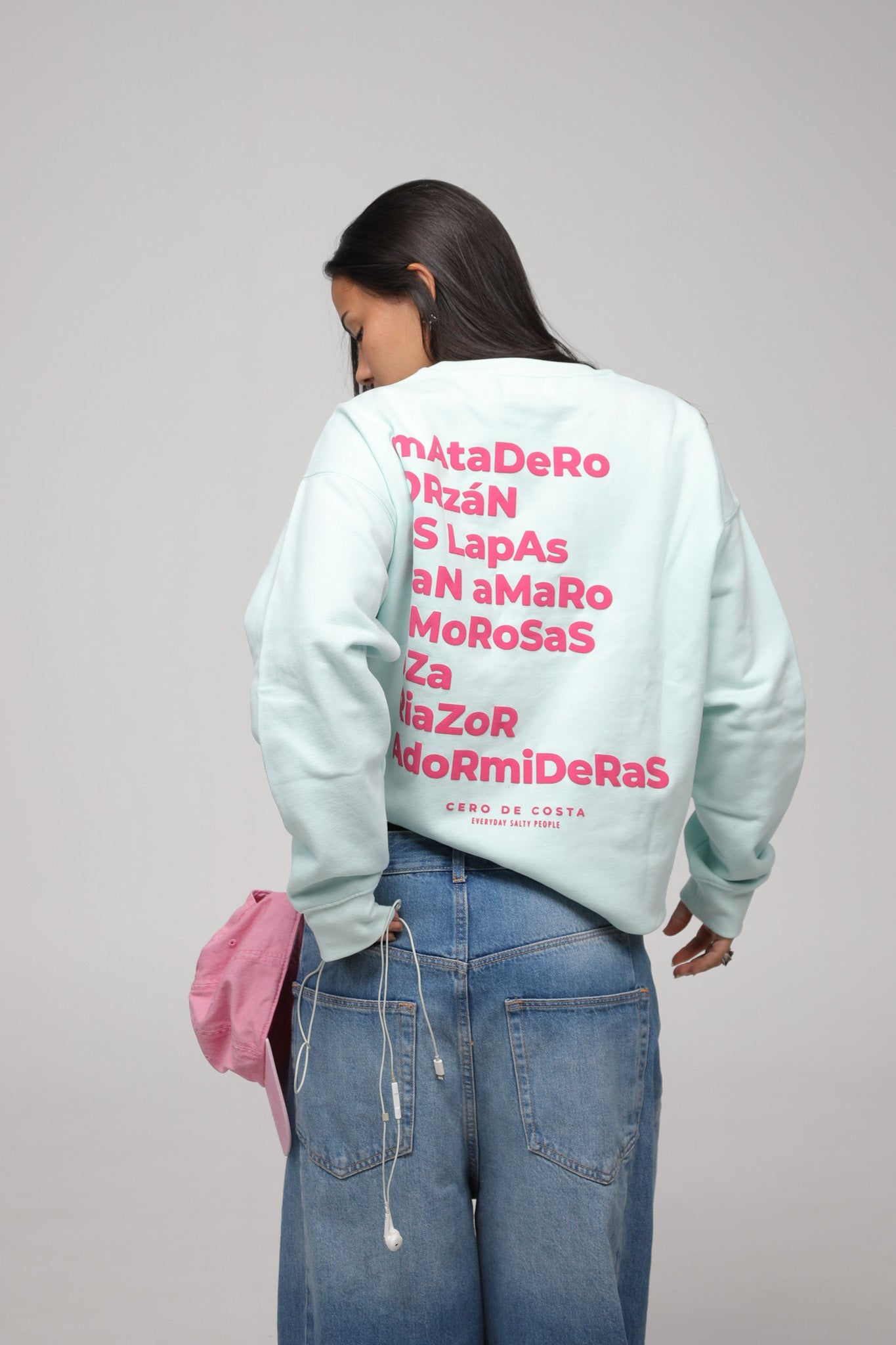 SUDADERA LA CORUÑA VERDE AGUA/FUCSIA