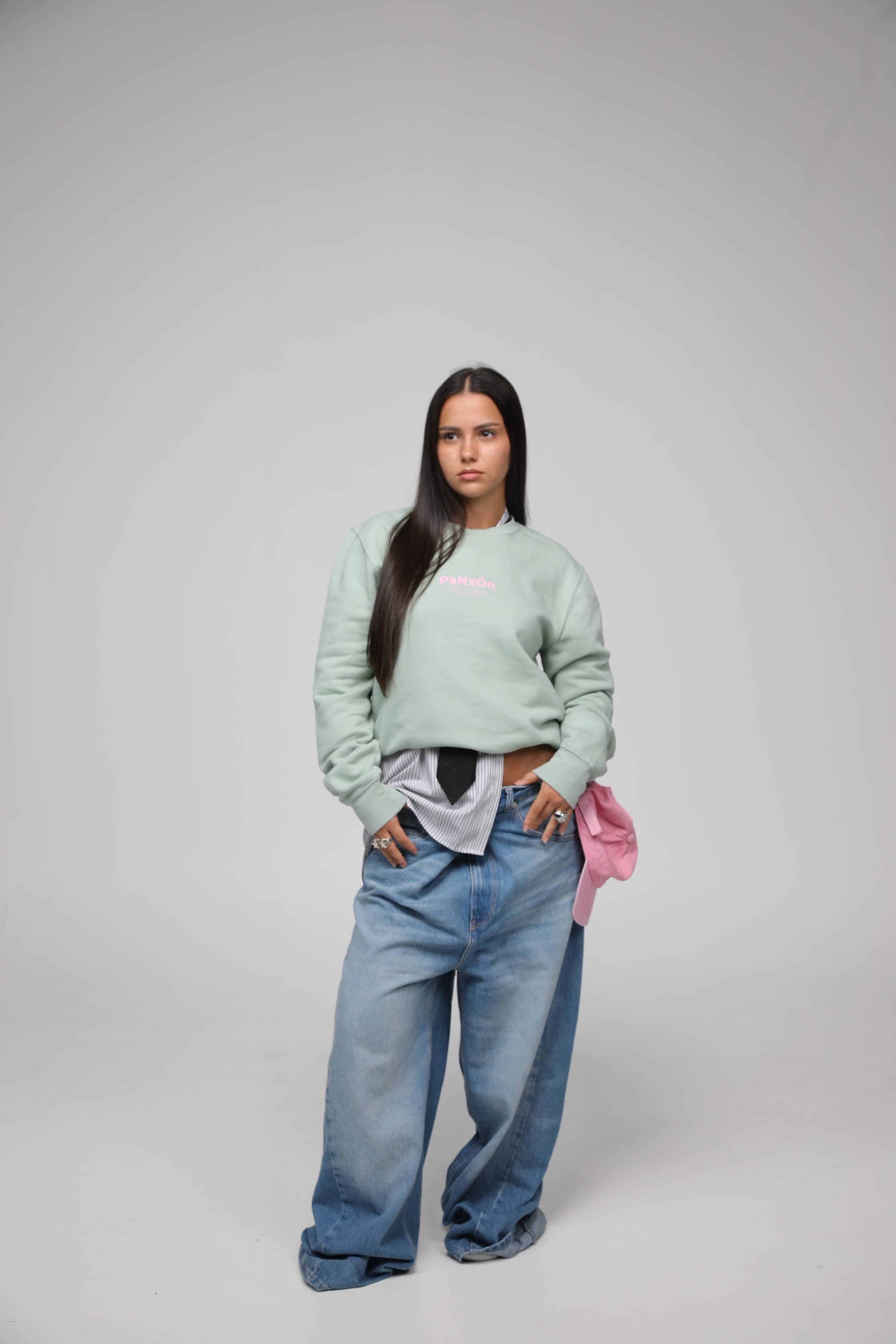 SUDADERA LA CORUÑA VERDE AGUA/ROSA