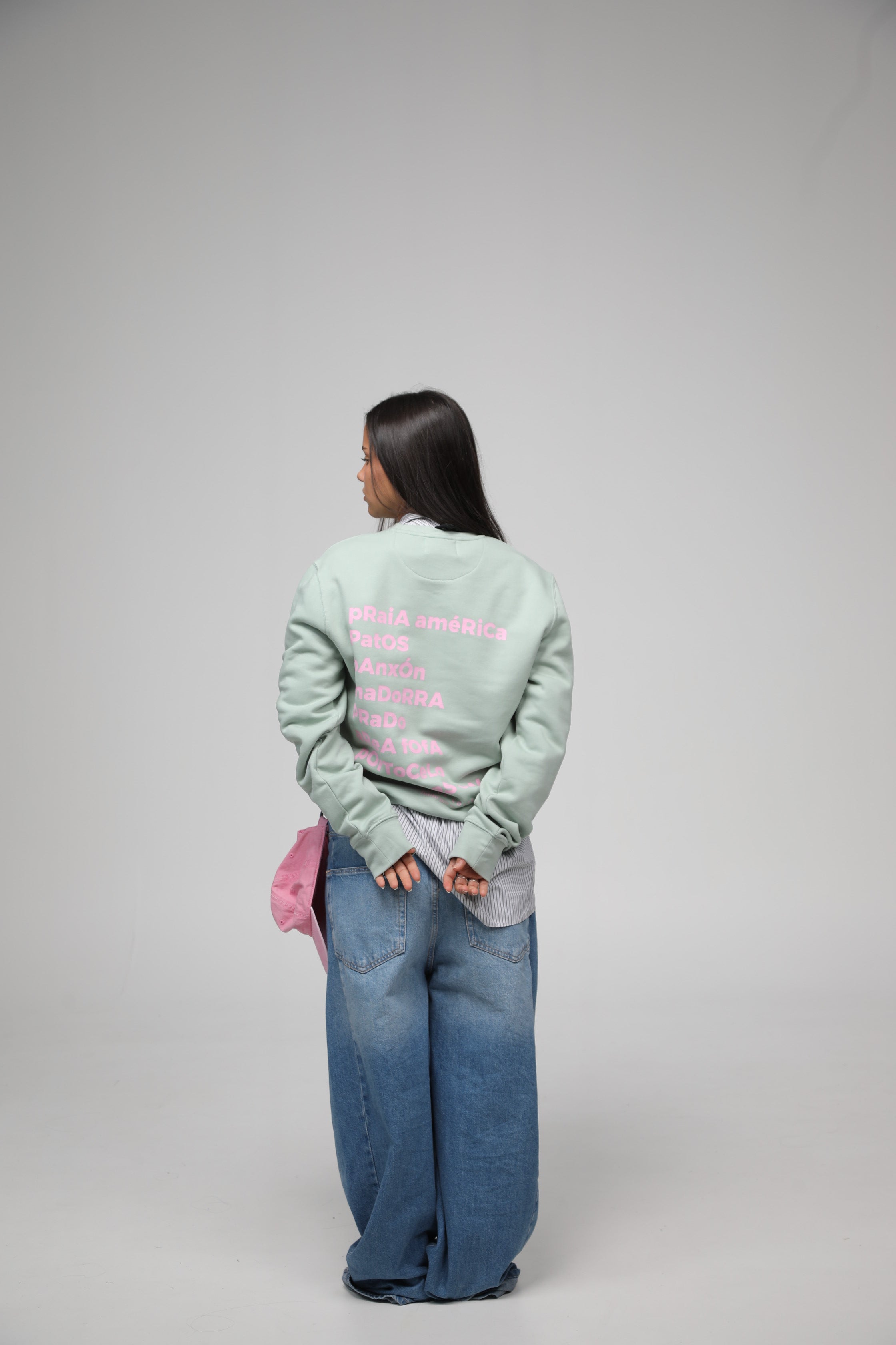 SUDADERA LA CORUÑA VERDE AGUA/ROSA