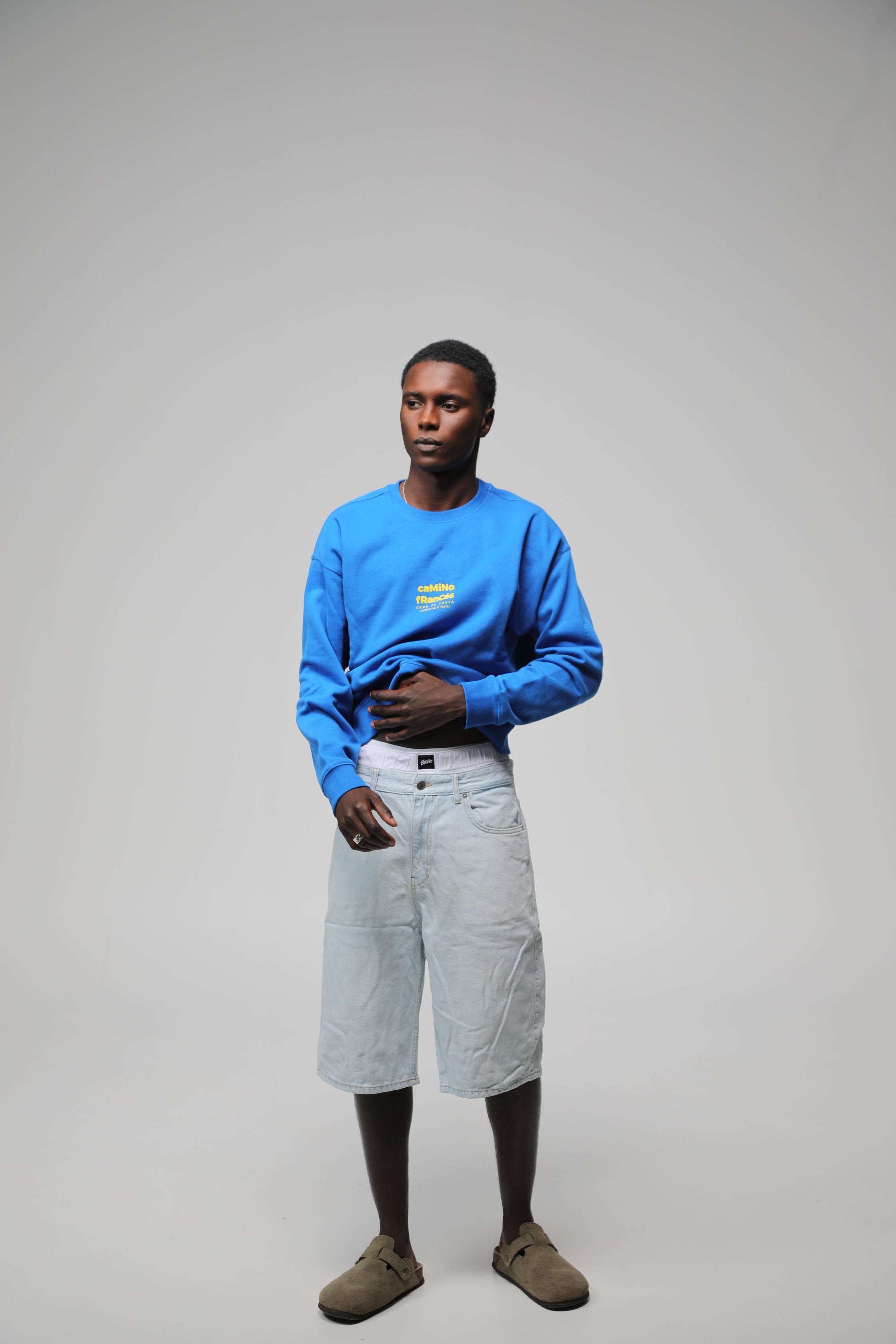 SUDADERA CAMINO FRANCÉS AZUL/AMARILLO