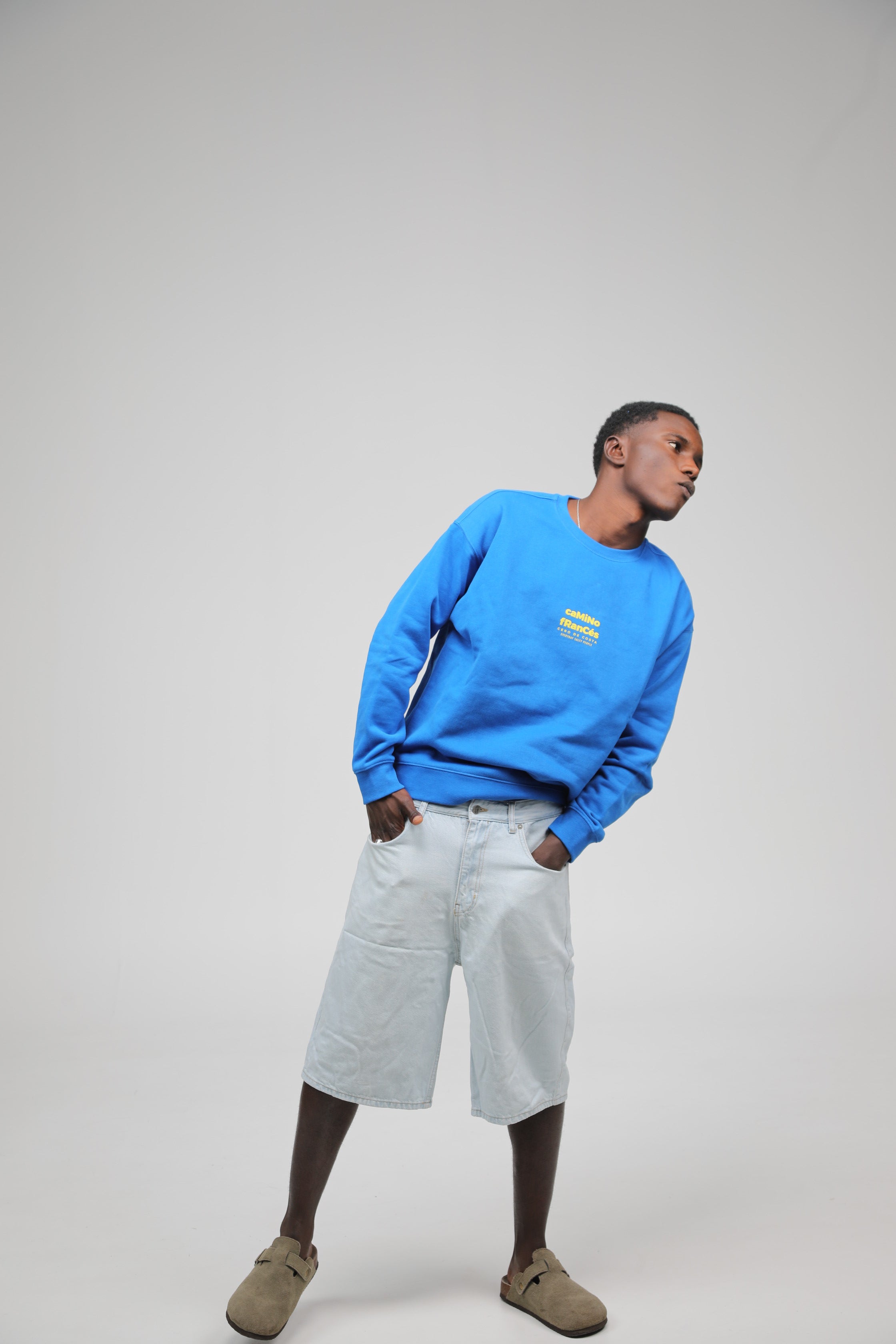 SUDADERA CAMINO FRANCÉS AZUL/AMARILLO