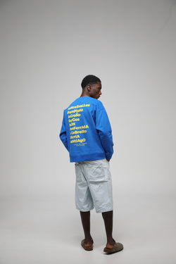 SUDADERA CAMINO FRANCÉS AZUL/AMARILLO