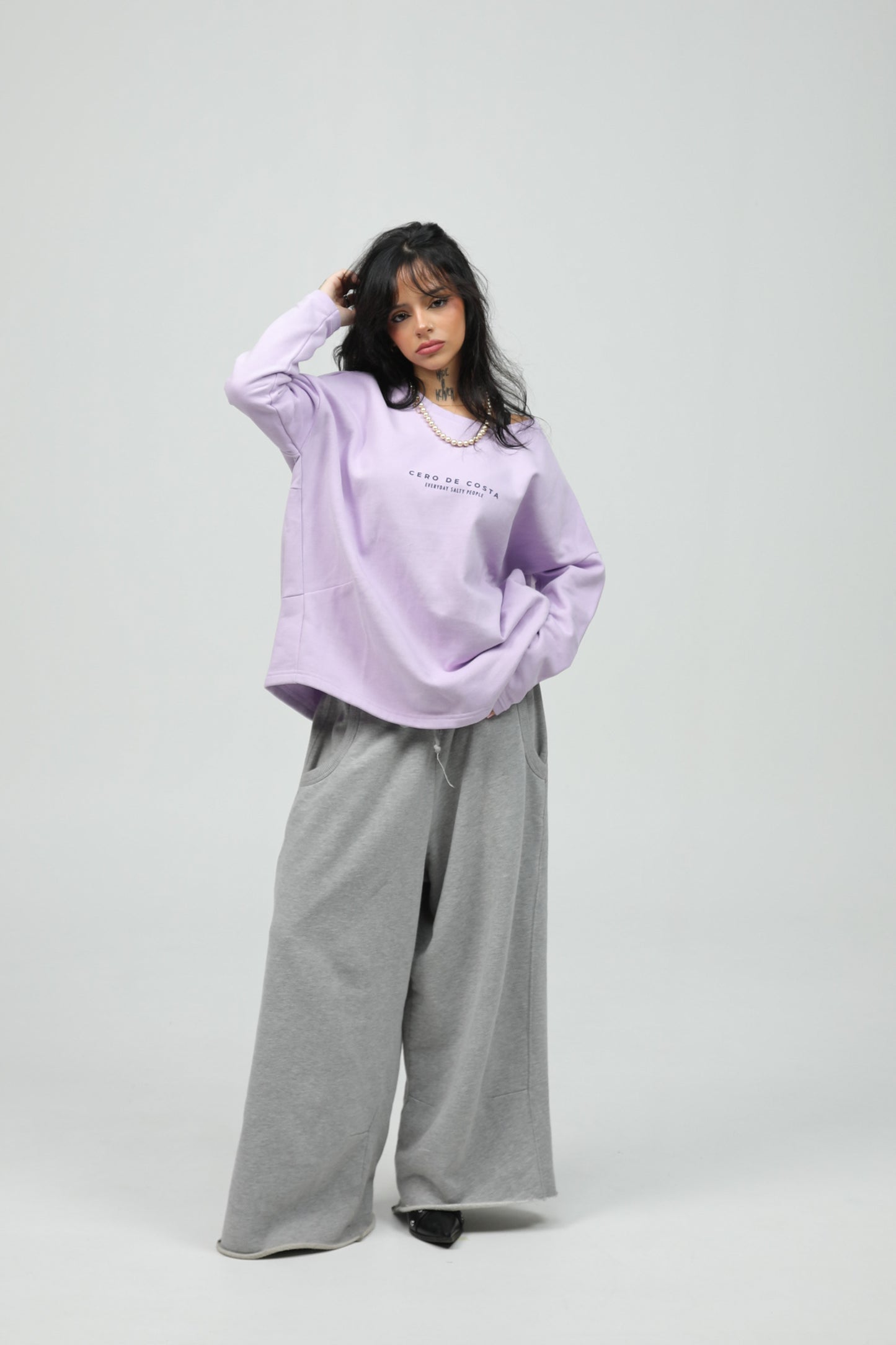 MAUVE/NAVY "SURF BEACHES" SWEATSHIRT WITHOUT BORDER