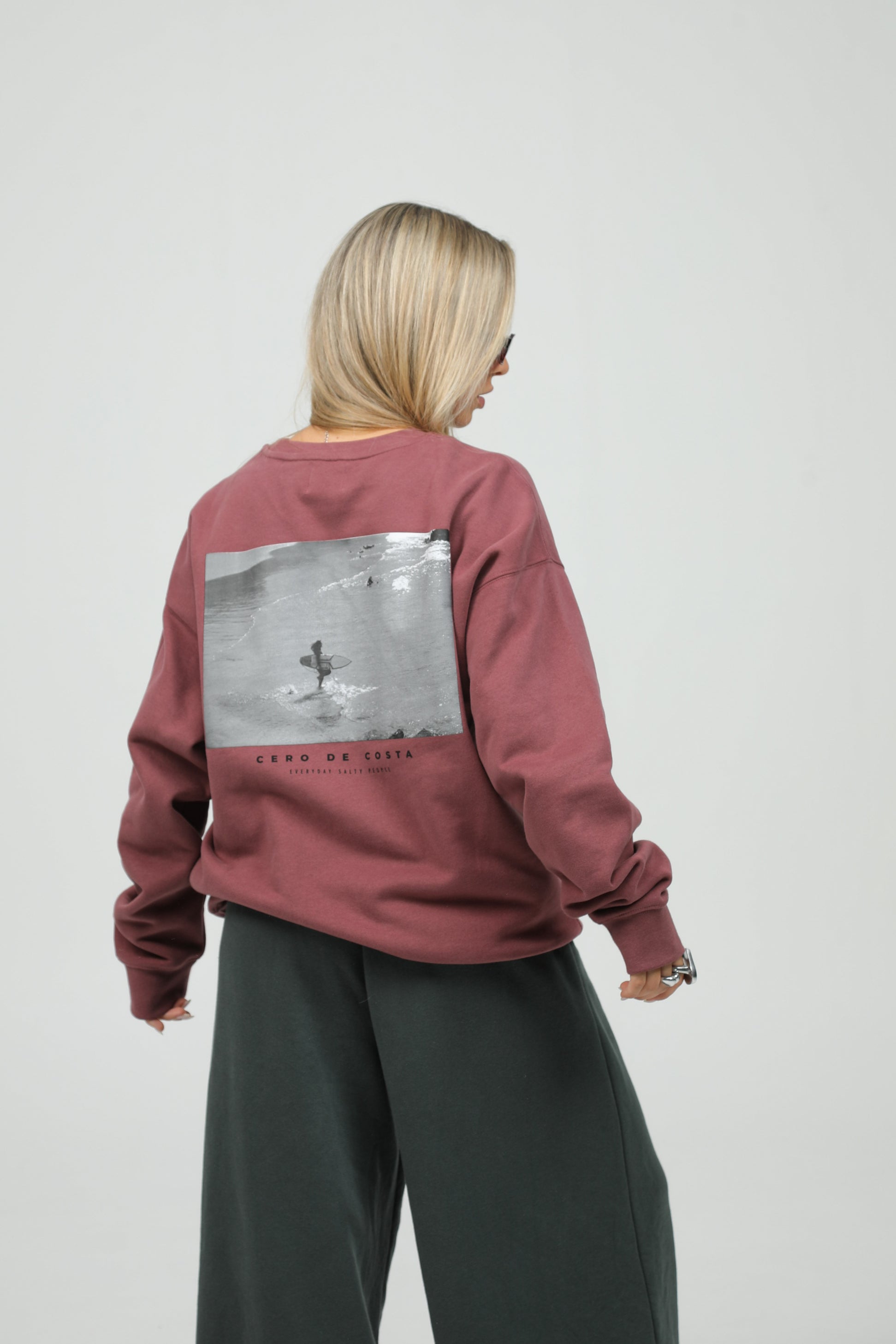 SUDADERA GRANATE FOTO SURF
