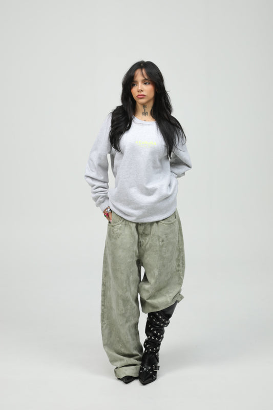 SUDADERA GRIS/FLÚOR "A CORUÑA"
