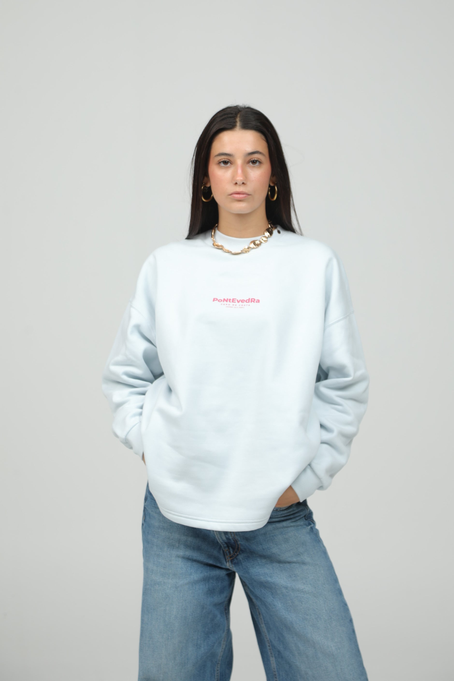 SUDADERA PONTEVEDRA CELESTE/FUCSIA SIN CENEFA