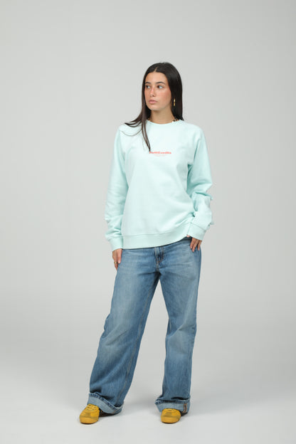 "PONTEVEDRA" GREEN-AQUA/CORAL SWEATSHIRT