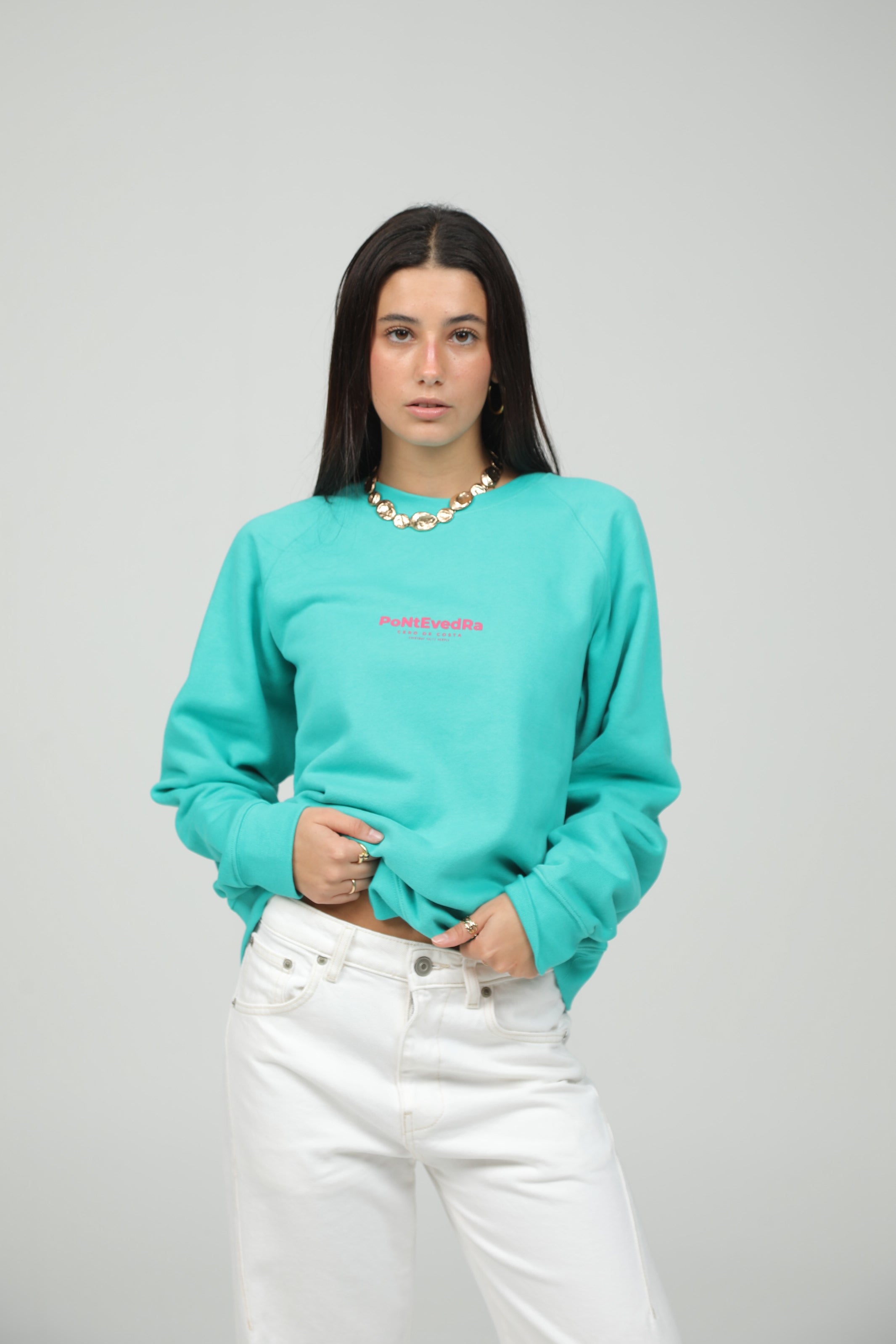 SUDADERA VERDE AGUA/FUCSIA PONTEVEDRA