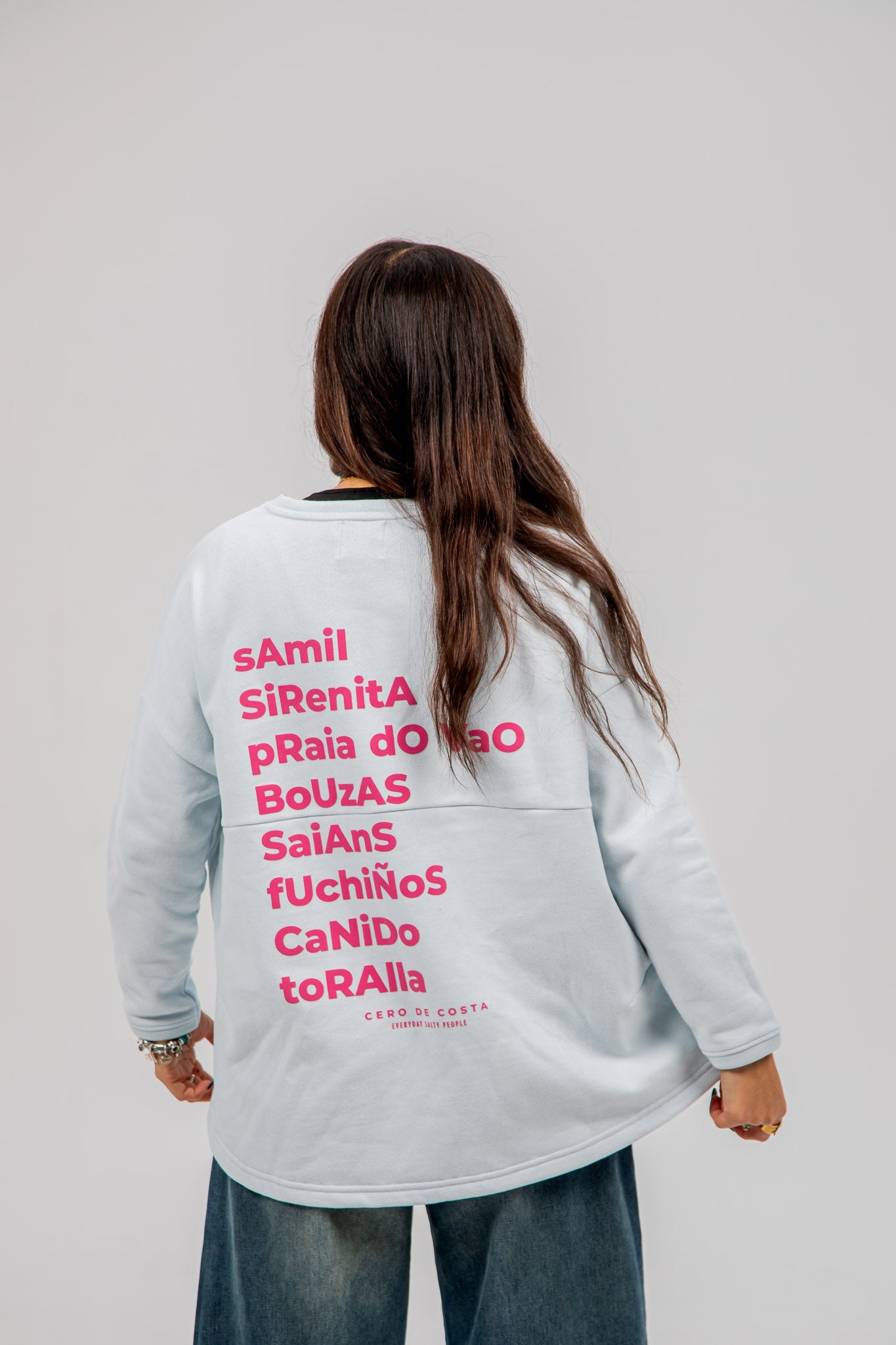 LIGHT BLUE/PINK "VIGO" SWEATSHIRT WITHOUT BORDER