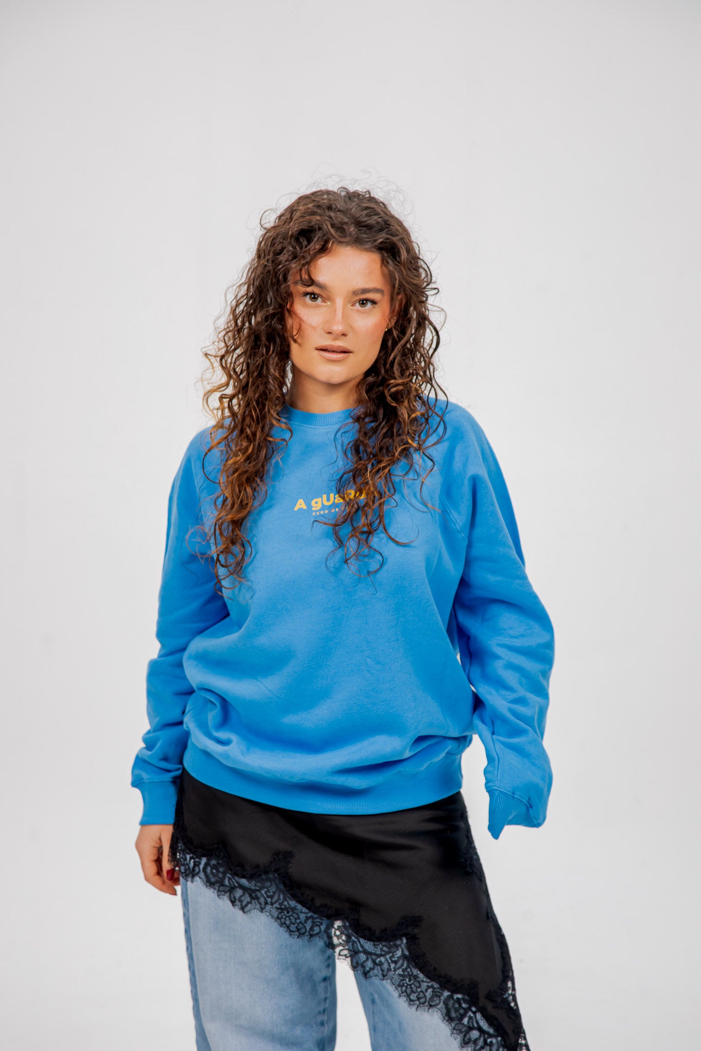 BLUE-CHALK/YELLOW "A GUARDA" SWEATSHIRT