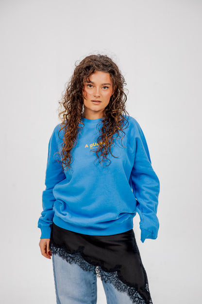 BLUE-CHALK/YELLOW "A GUARDA" SWEATSHIRT