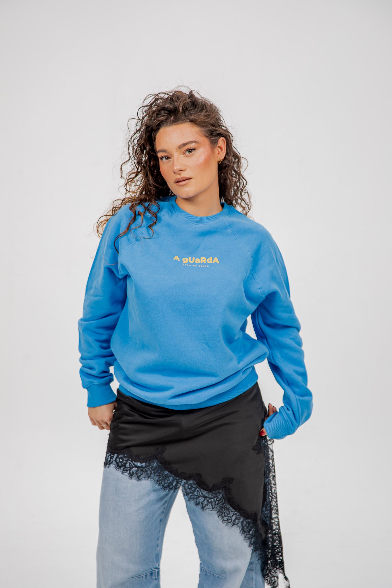 BLUE-CHALK/YELLOW "A GUARDA" SWEATSHIRT