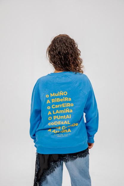 BLUE-CHALK/YELLOW "A GUARDA" SWEATSHIRT