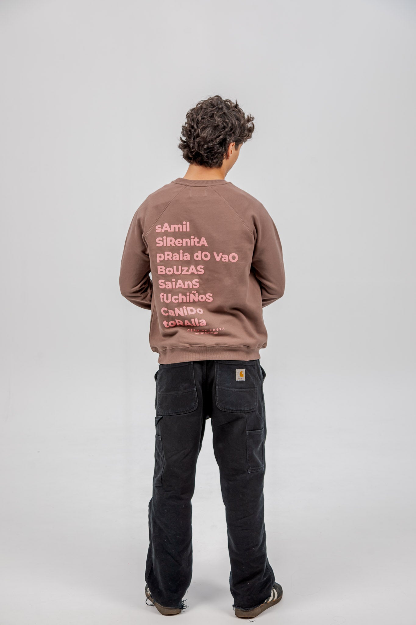 SUDADERA MARRÓN/ROSA 