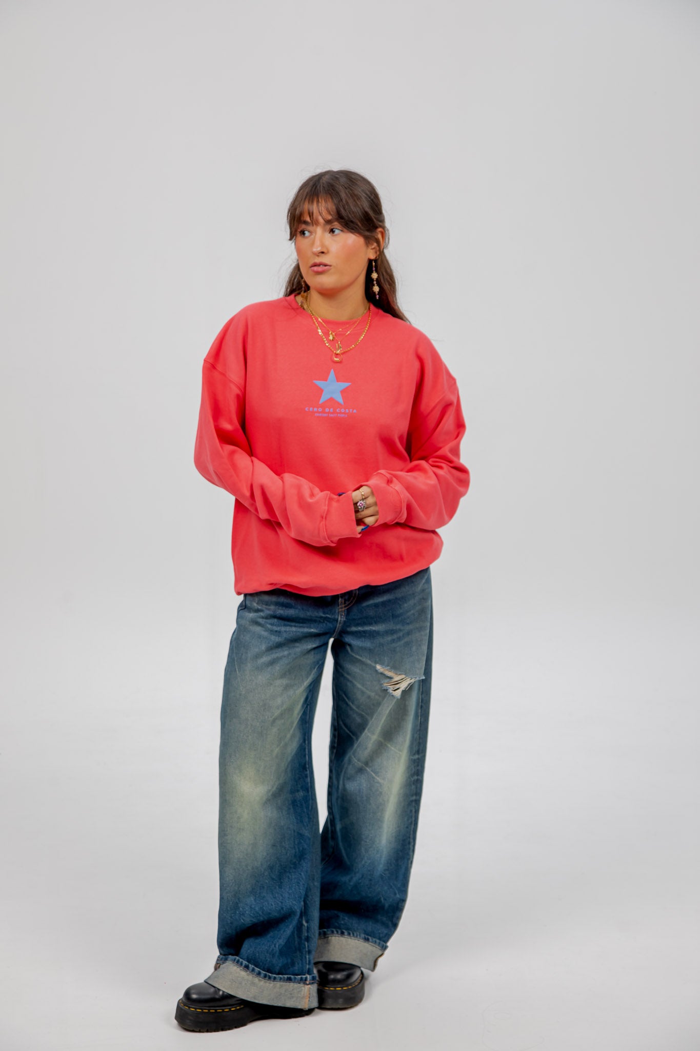 SUDADERA FUCSIA/CELESTE "VIGO ESTRELLA"