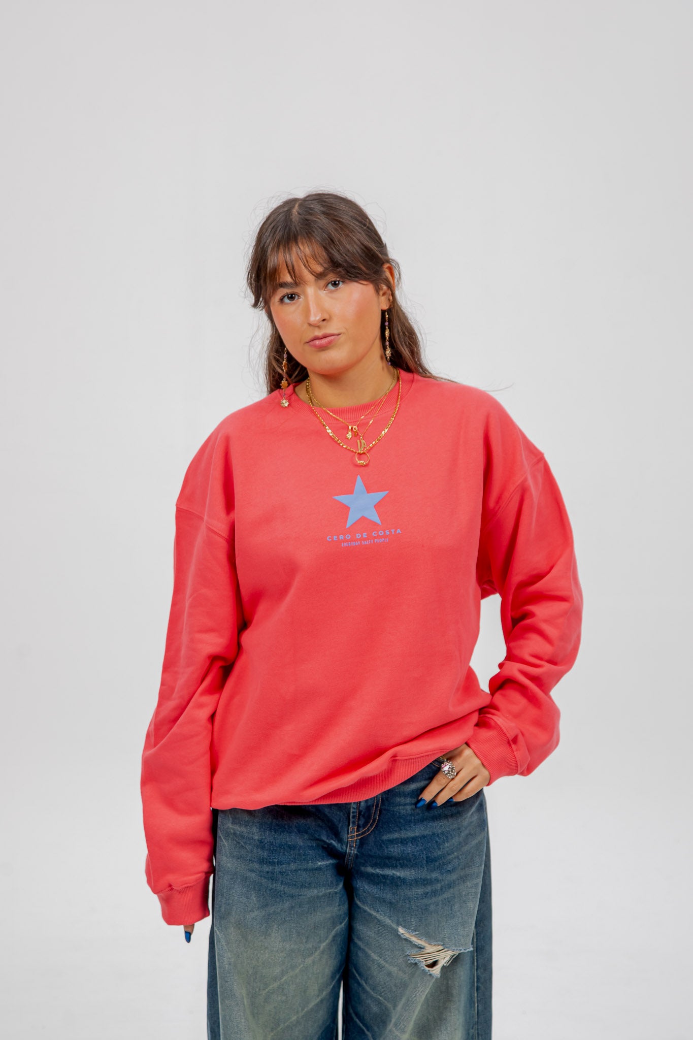 SUDADERA FUCSIA/CELESTE "VIGO ESTRELLA"