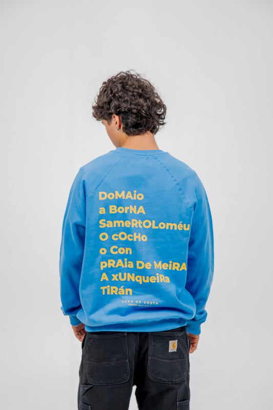 BLUE-CHALK/YELLOW "MOAÑA" SWEATSHIRT