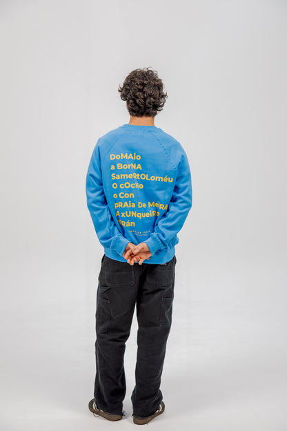 SUDADERA AZUL-TIZA/AMARILLO "MOAÑA"