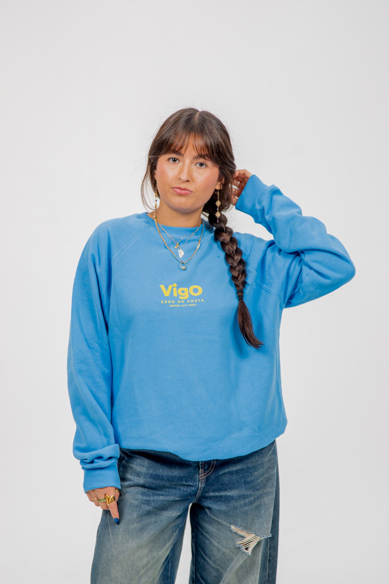 SUDADERA AZUL TIZA/AMARILLO "VIGO"