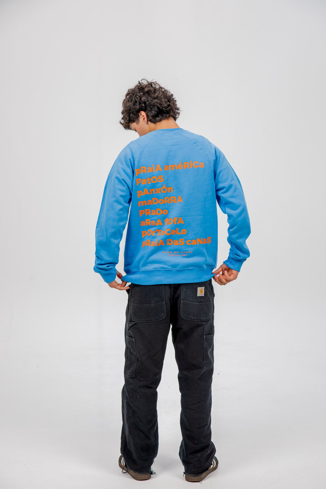 SUDADERA AZUL TIZA/NARANJA 