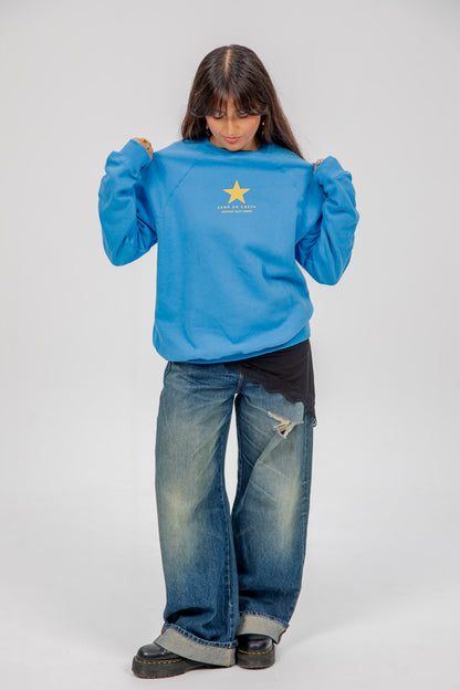 BLUE-CHALK/YELLOW "BAIONA" STAR SWEATSHIRT