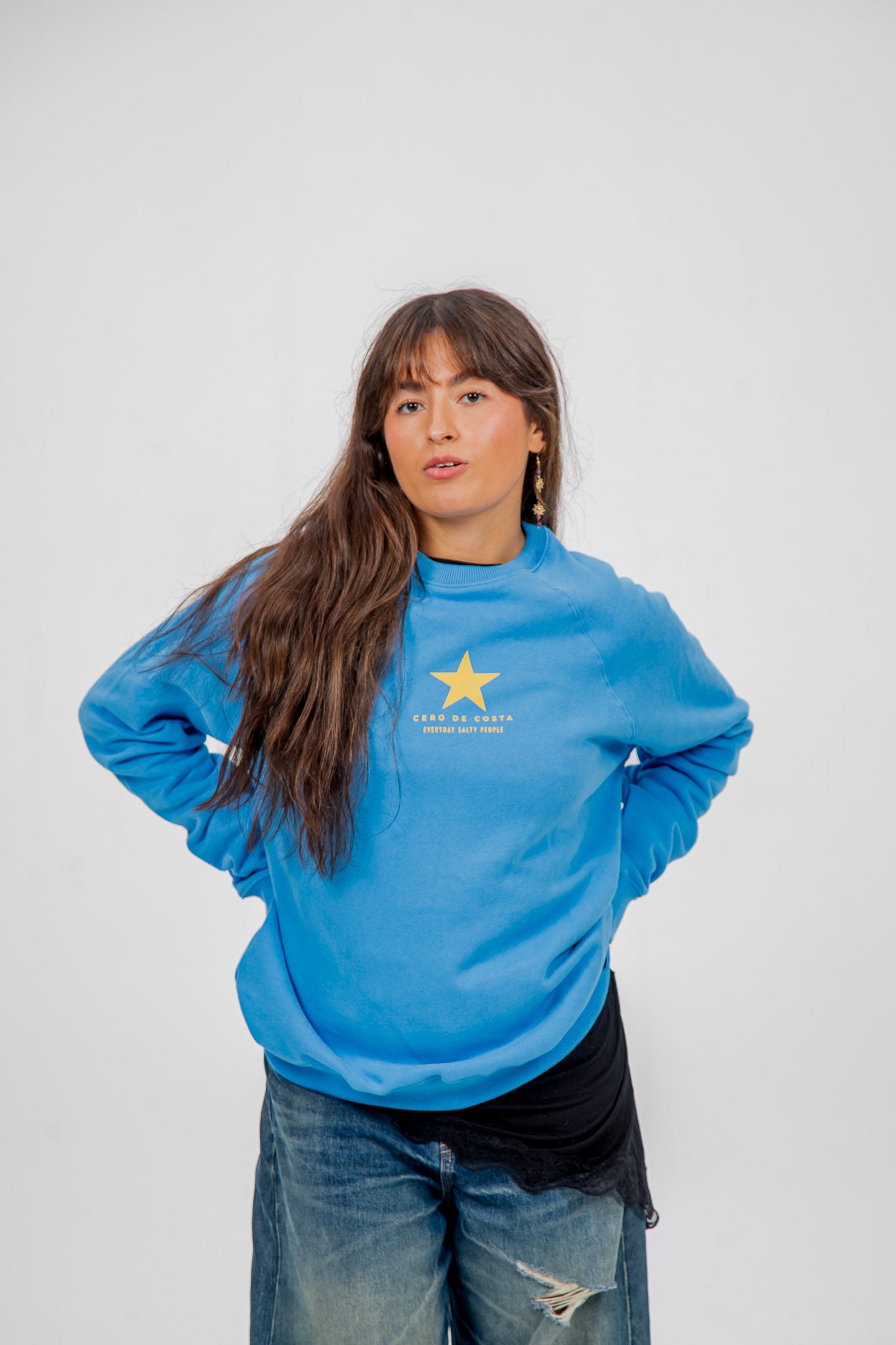 SUDADERA AZUL TIZA "BAIONA ESTRELLA"