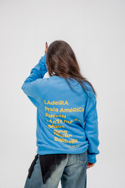 BLUE-CHALK/YELLOW "BAIONA" STAR SWEATSHIRT