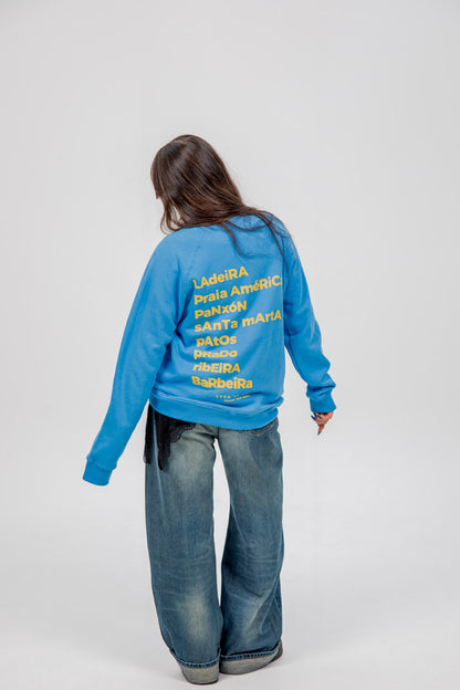 BLUE-CHALK/YELLOW "BAIONA" STAR SWEATSHIRT