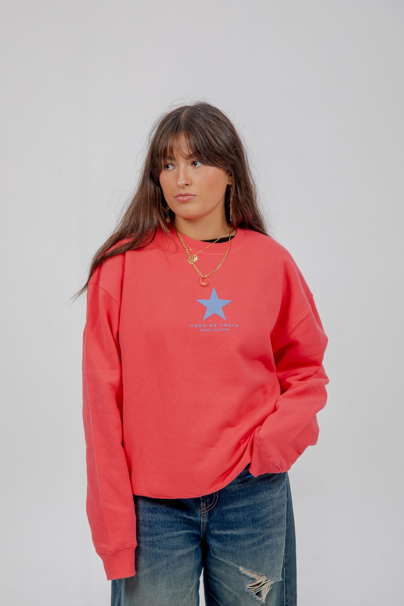 FUCHSIA/LIGHT BLUE "MORRAZO" STAR SWEATSHIRT