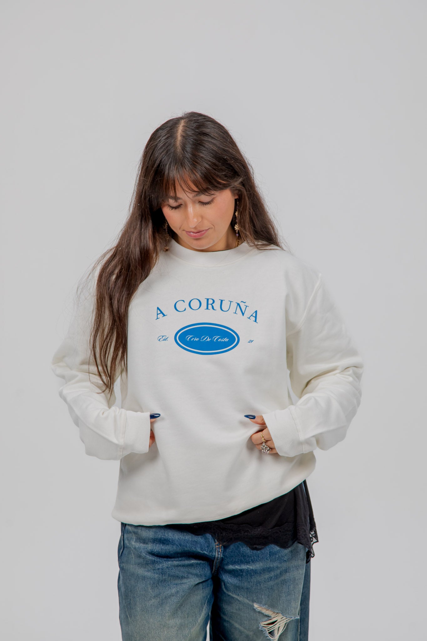 WHITE SWEATSHIRT/SC "A CORUÑA PHOTO SUPERKARMEN"