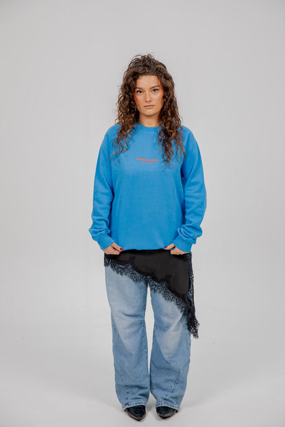 BLUE-CHALK/PINK "PONTEVEDRA" SWEATSHIRT