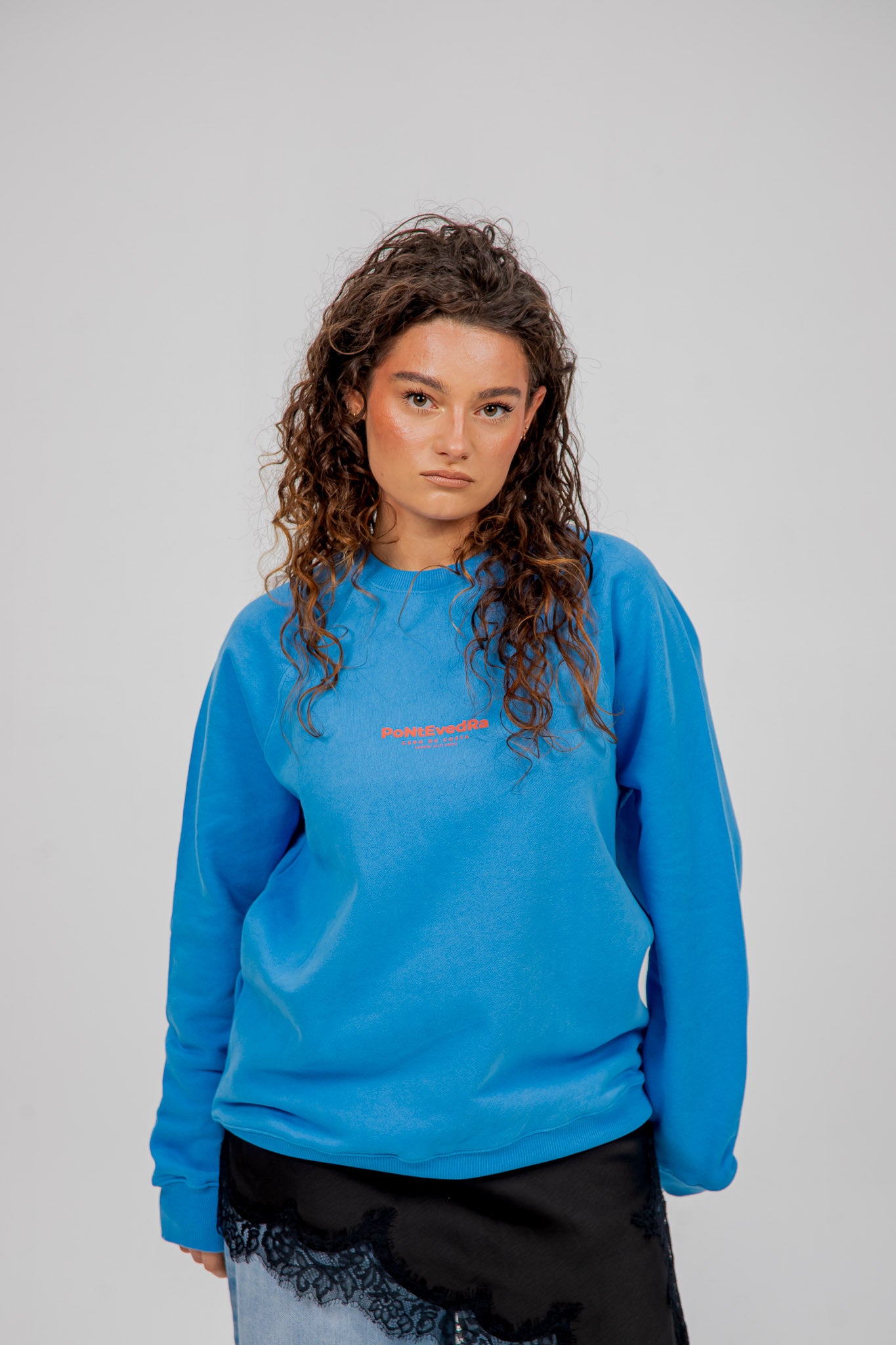 BLUE-CHALK/PINK "PONTEVEDRA" SWEATSHIRT