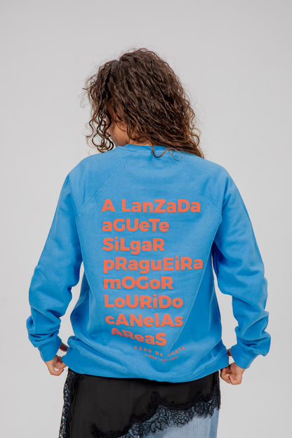 BLUE-CHALK/PINK "PONTEVEDRA" SWEATSHIRT
