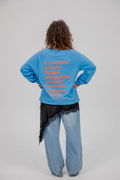 BLUE-CHALK/PINK "PONTEVEDRA" SWEATSHIRT