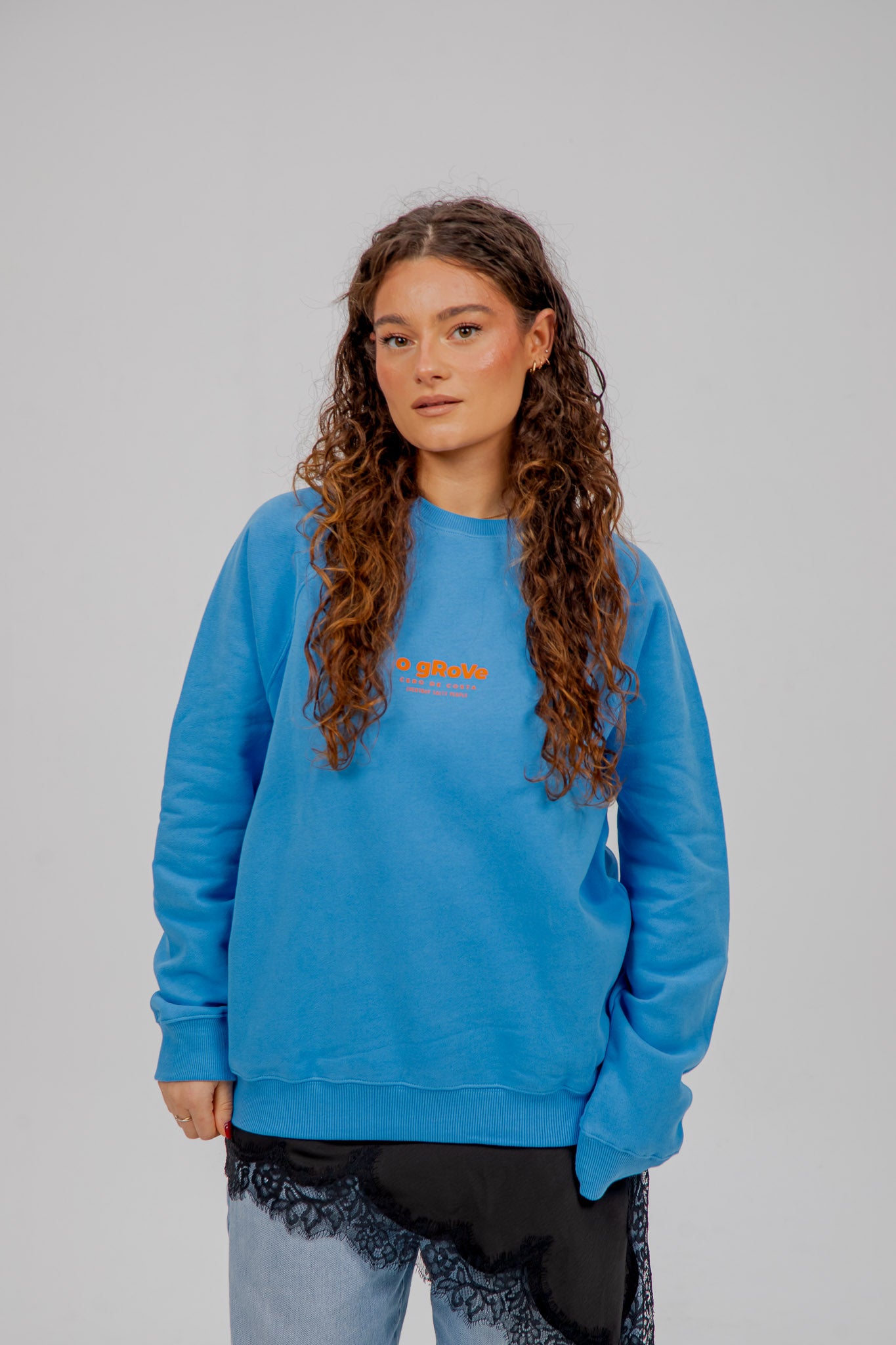 SUDADERA AZUL TIZA/NARANJA "O GROVE"