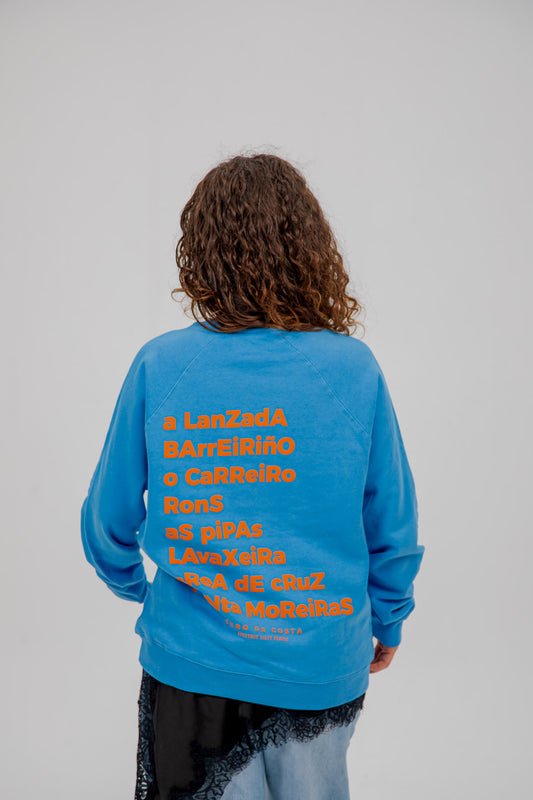 SUDADERA AZUL-TIZA/NARANJA "O GROVE"