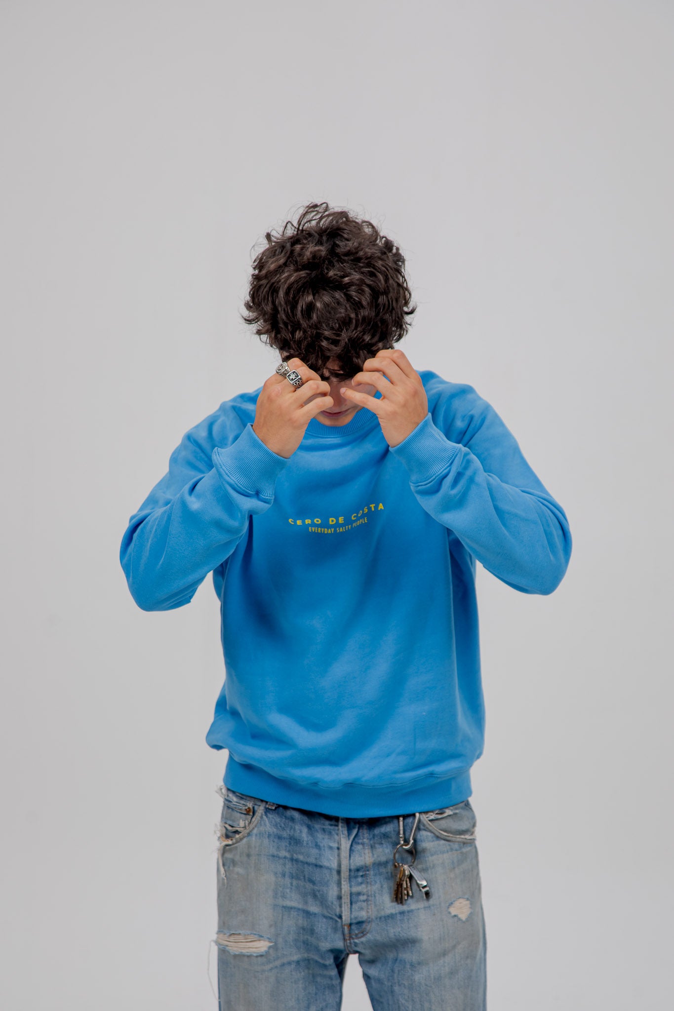 SUDADERA AZUL TIZA/AMARILLO "MORRAZO"