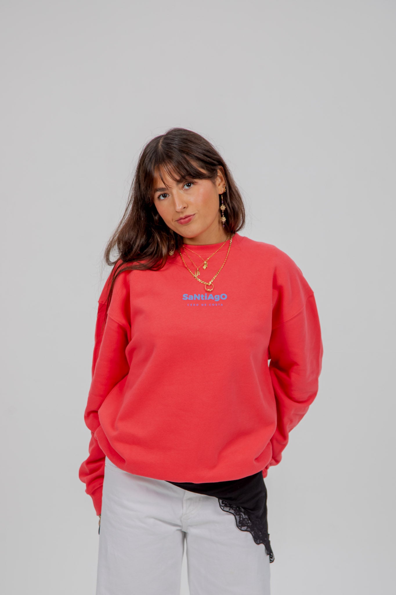 SUDADERA FUCSIA/CELESTE "SANTIAGO"